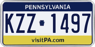 PA license plate KZZ1497