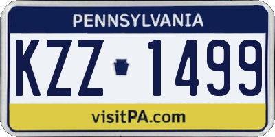 PA license plate KZZ1499