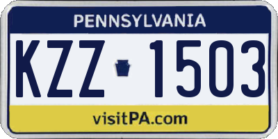 PA license plate KZZ1503