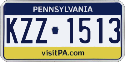PA license plate KZZ1513
