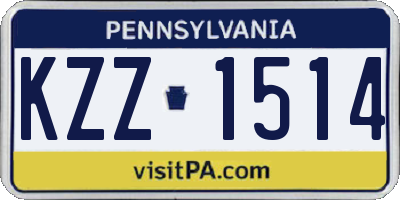 PA license plate KZZ1514