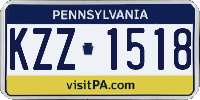 PA license plate KZZ1518