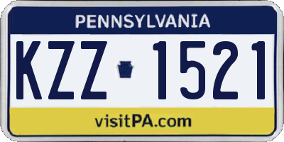 PA license plate KZZ1521