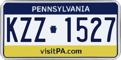 PA license plate KZZ1527