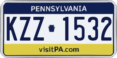 PA license plate KZZ1532