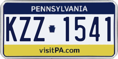 PA license plate KZZ1541