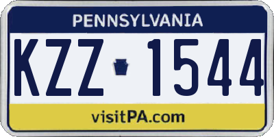 PA license plate KZZ1544