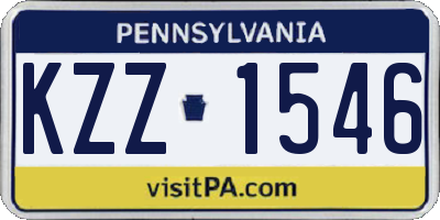 PA license plate KZZ1546