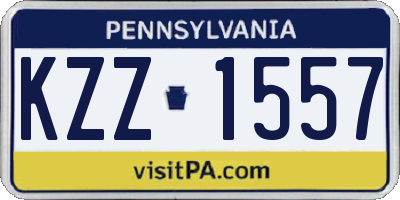 PA license plate KZZ1557