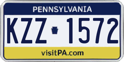 PA license plate KZZ1572
