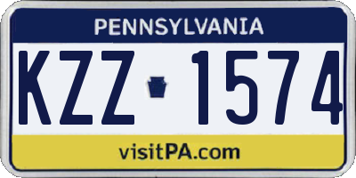 PA license plate KZZ1574
