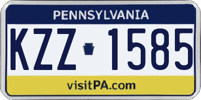 PA license plate KZZ1585