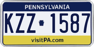 PA license plate KZZ1587
