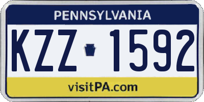 PA license plate KZZ1592