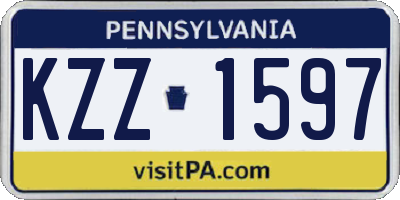 PA license plate KZZ1597