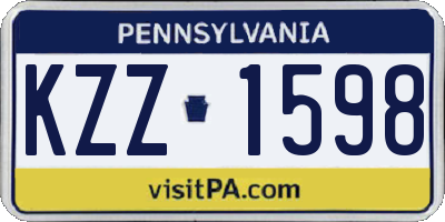 PA license plate KZZ1598
