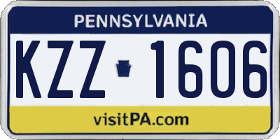 PA license plate KZZ1606