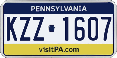 PA license plate KZZ1607