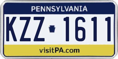PA license plate KZZ1611