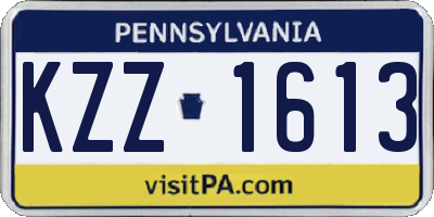 PA license plate KZZ1613