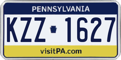 PA license plate KZZ1627