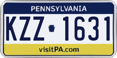 PA license plate KZZ1631