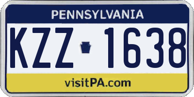 PA license plate KZZ1638