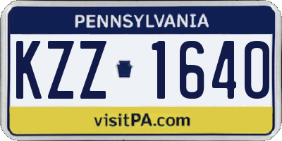 PA license plate KZZ1640