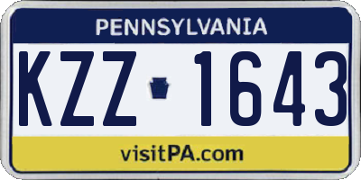 PA license plate KZZ1643