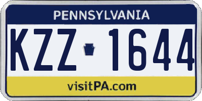PA license plate KZZ1644