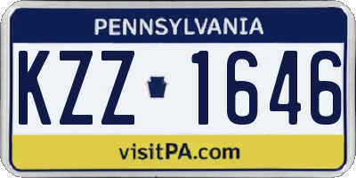 PA license plate KZZ1646