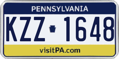 PA license plate KZZ1648