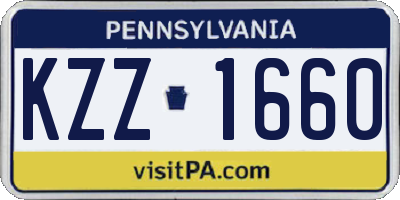 PA license plate KZZ1660