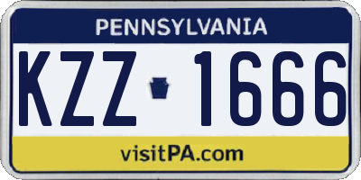 PA license plate KZZ1666