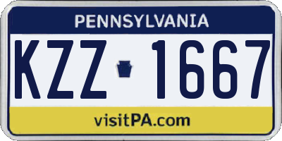 PA license plate KZZ1667