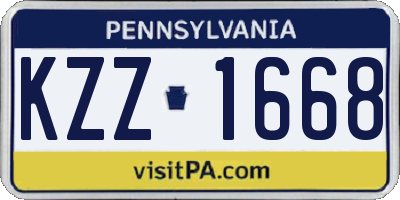 PA license plate KZZ1668