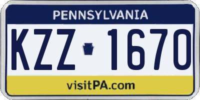 PA license plate KZZ1670