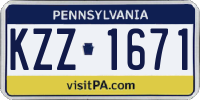 PA license plate KZZ1671