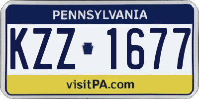 PA license plate KZZ1677