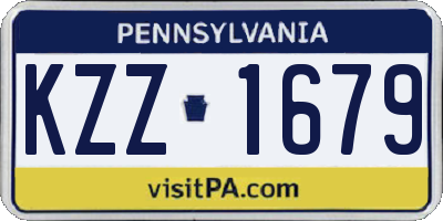 PA license plate KZZ1679