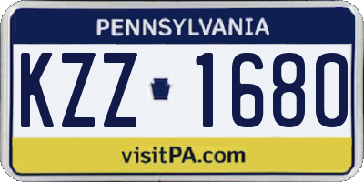 PA license plate KZZ1680