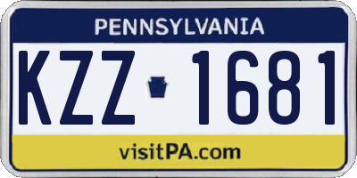 PA license plate KZZ1681