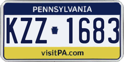 PA license plate KZZ1683