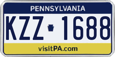 PA license plate KZZ1688