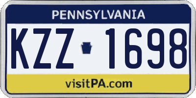 PA license plate KZZ1698