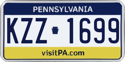 PA license plate KZZ1699