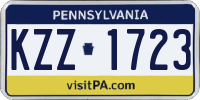 PA license plate KZZ1723