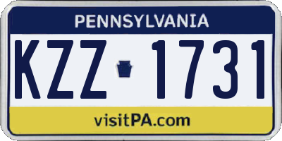PA license plate KZZ1731