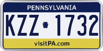 PA license plate KZZ1732