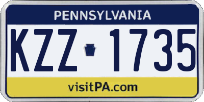 PA license plate KZZ1735